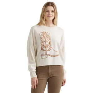 Wrangler Retro Women's Embroidered Boot Sweater